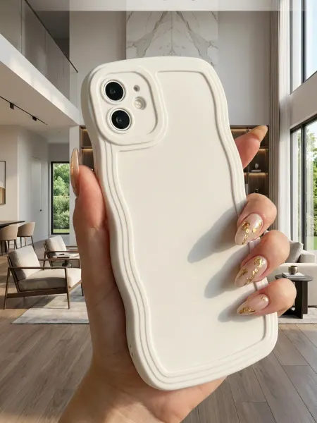 FuturaCase Чехол на iPhone 12. Объёмный, волнистый, бежевый