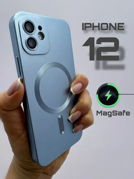 LOVRENT Чехол на iPhone 12 квадратные грани magsafe