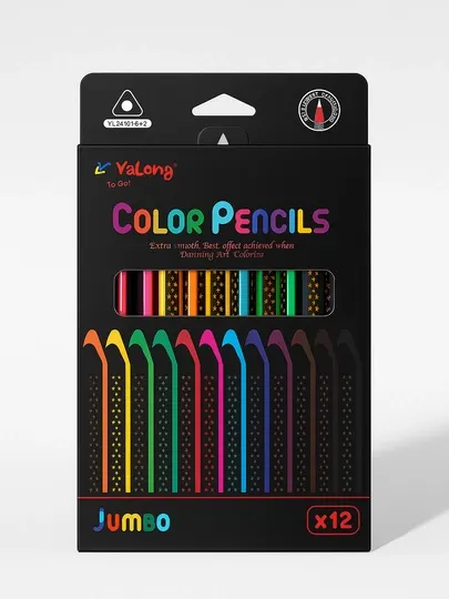 Карандаши цветные Yalong Jumbo YL241101-12, 12 цветов