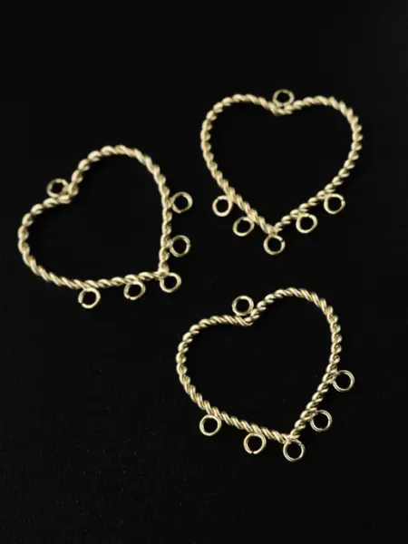 Кафебижу Коннектор для бижу 2 шт. золотистое покр-е 18K 19x18.5x1