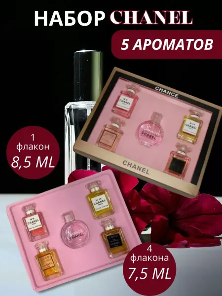 Бьюти бокс Подарочный набор духов Chanel Chance 5*5ml