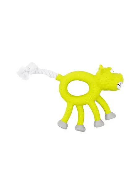 Petmax Игрушка для собак Корова с веревочным хвостом 12 см
