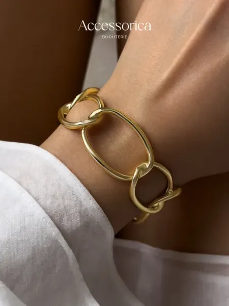 Аксессорика Outlet Браслет бижутерия на руку широкий звенья Accessorica