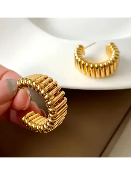 Украшения Ailove Jewellery Серьги кольца большие объемные под золото