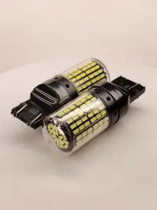 БЕЛЫЕ W21/5W LED T20 7443 12-24V лампы 144SMD 3014 для автомобилей мототехники грузовиков, 2шт