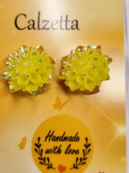 Calzetta Клипсы детские без прокола цветок блестящие нарядные