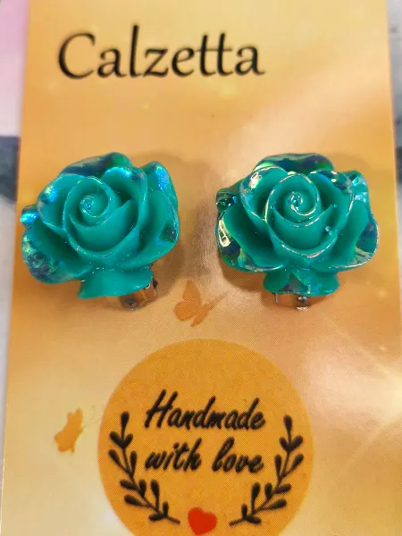 Calzetta Клипсы детские без прокола цветок роза