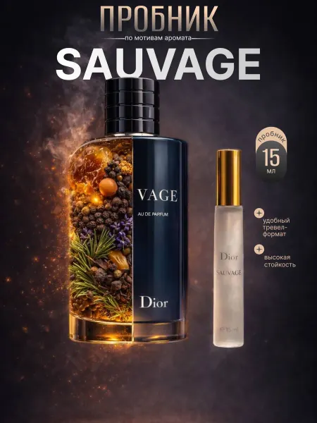 Пробники стойкие Духи мужские Dior Sauvage 15 мл пробник