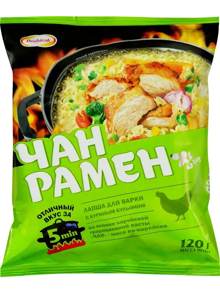 Лапша ДОШИРАК Чан рамен с куриным бульоном, 120г