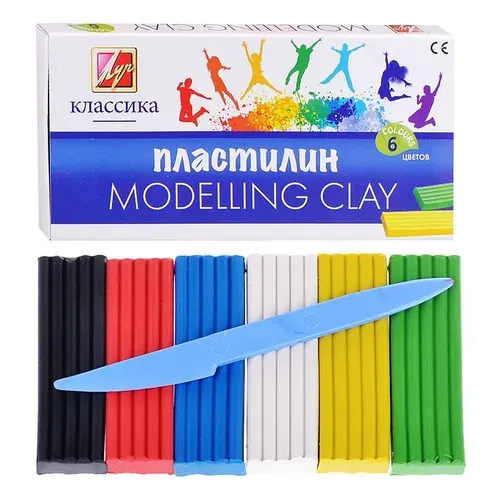 Пластилин 6 цветов Классика 120 г. стек. 12С-878-08 ЛУЧ