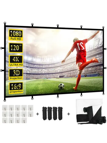 VEIDADZ Экран для проектора 120" 16 9 с D-замками и краями