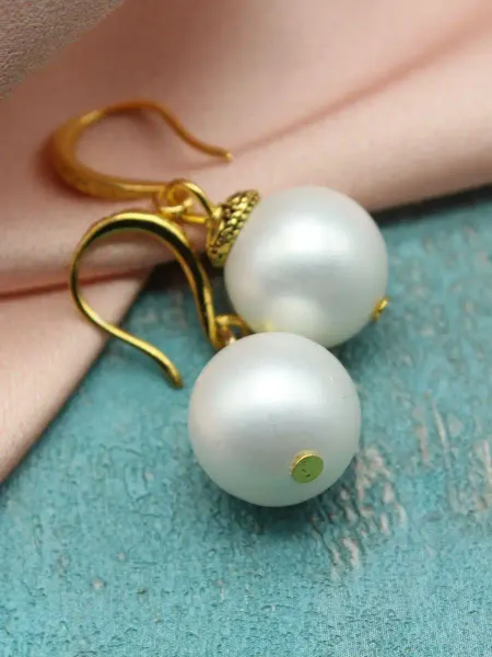 TE jewelry Серьги с белым жемчугом майорка "Маргарита"