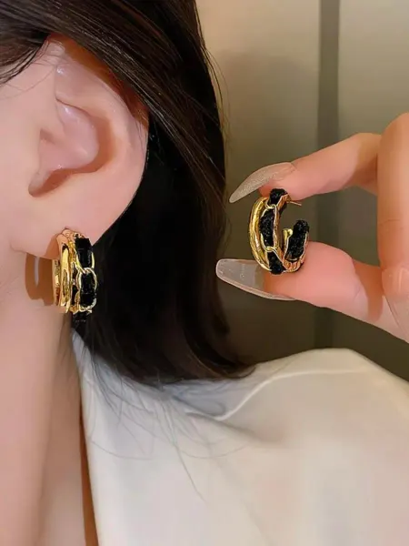JewelryGirl Серьги кольца двойные пусеты