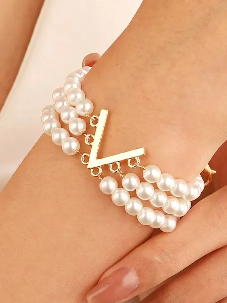 Luxe jewels Браслет женский на руку жемчуг бижутерия