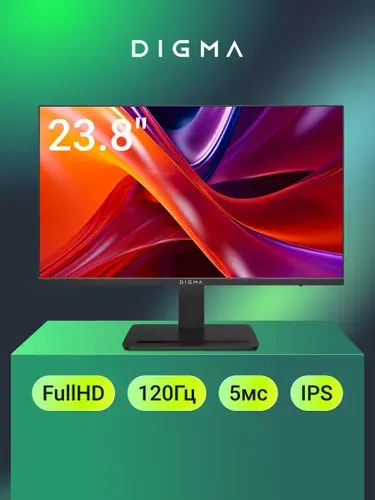Digma 23.8" Монитор Progress 24P403F (24P403F), IPS, 1920x1080, 120 Гц, черный матовый