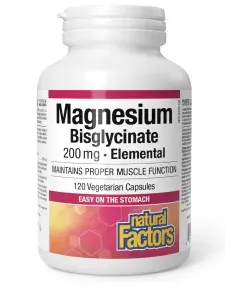 Магний глицинат с высокой усвояемостью Natural Factors Magnesium Bisglycinate 200 мг, 120 капсул
