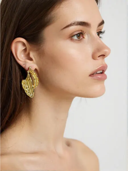 Luckys shop Серьги Бижутерия Объемные Гвоздики крупные