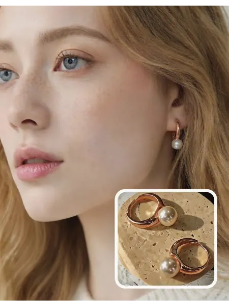 Серьги с жемчужинкой,капельки,классика,висячие,золотистый