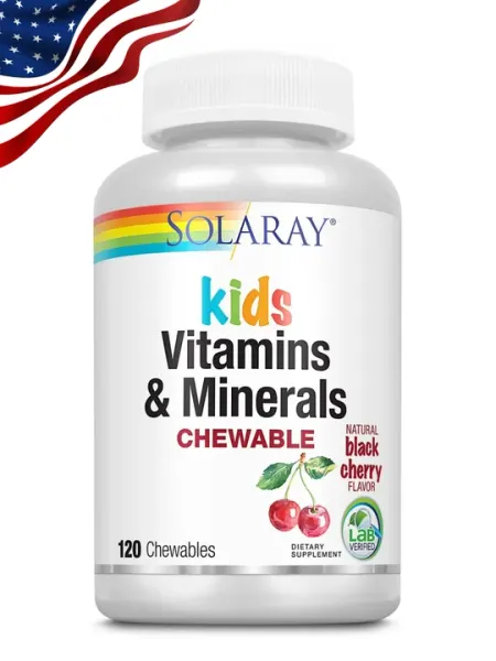 Детские мультивитамины Solaray Children's Multi Vitamin, вишневые, 120 жевательных таб