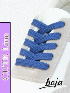 Шнурки для обуви CUTE Line, плоские, 120 см, синие (васильковые), для кроссовок и кед, не эластичные и без фиксаторов