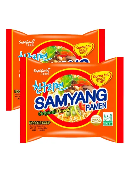 Samyang Лапша рамен острая с копченым беконом, 2 шт. по 120 г