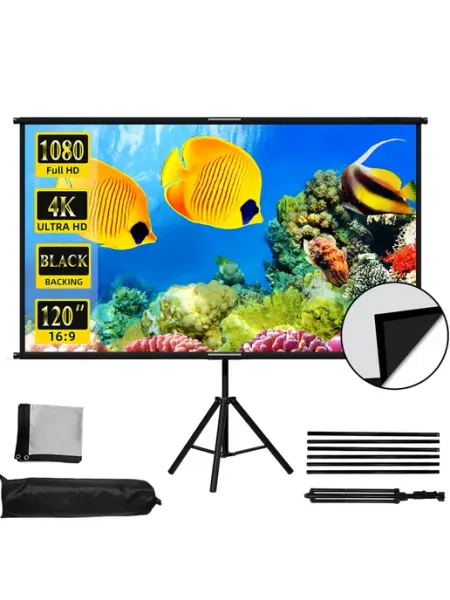 VEIDADZ 120" экран для проектора без складок черный фон штатив