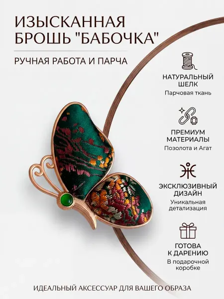LOVE'KO Брошь женская оригинальная стильная брошь бабочка