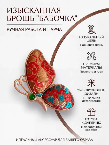 LOVE'KO Брошь женская оригинальная стильная брошь бабочка
