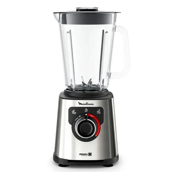 Cтационарный блендер Moulinex PerfectMix+ LM871D10, металл/пластик, 1200Вт, 2л, серебристый/чёрный