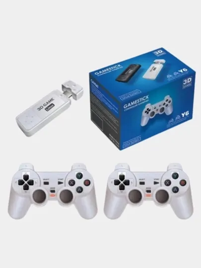 Игровая приставка для ТВ Y6 Game Stick 4K, 12000 игр, 2 джойстика