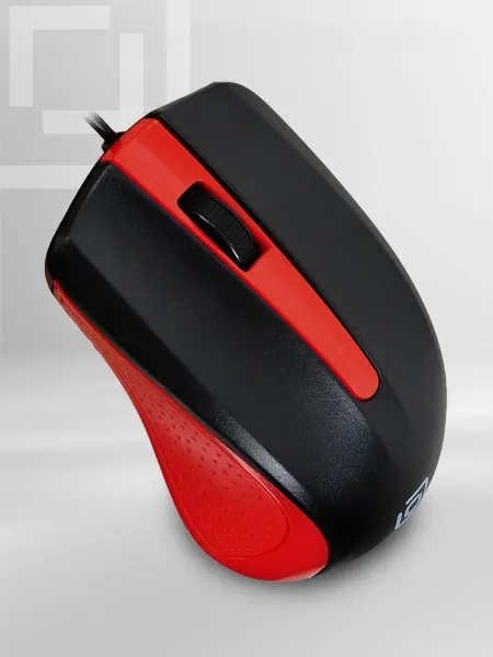 OKLICK Мышь 225M черный красный оптич. 1200dpi USB для ноутбука