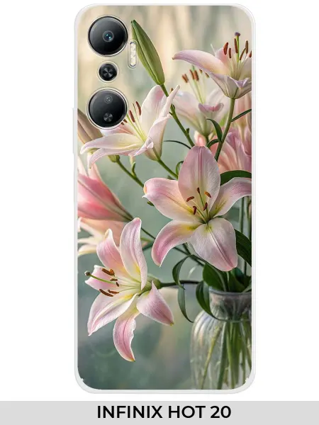 Infinix Чехол на HOT 20 (для Инфиникс хот 20) с лилиями