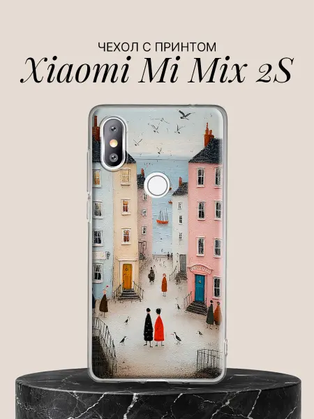 Xiaomi Чехол на Mi Mix 2S Прибрежный городок с чайками