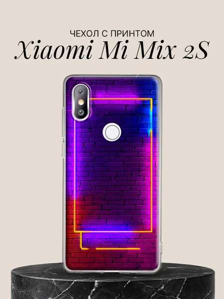 Xiaomi Чехол на Mi Mix 2S Неоновая рамка на кирпичной стене
