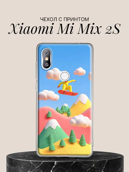 Xiaomi Чехол на Mi Mix 2S Сноубордист в конфетном мире