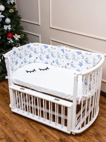 Защитные плоские бортики в детскую кроватку для новорожденных, 120×30 см