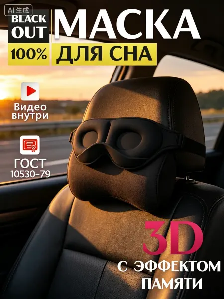 QDin Маска для сна дышащая 3d женская мужская детская