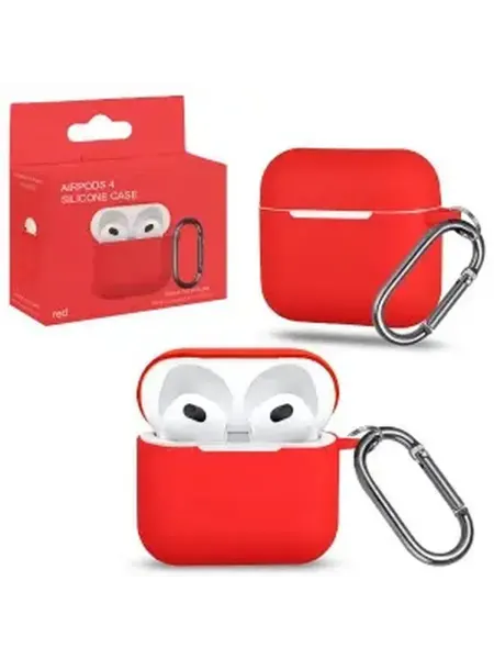 Стильный чехол для AirPods 4 с карабином, яркий синий
