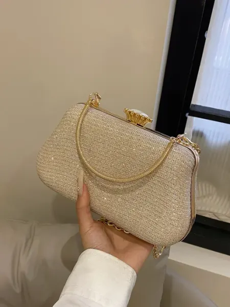 4Bags Клатч вечерний на цепочке блестящий со стразами