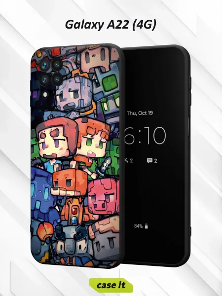 Case it Чехол на Samsung A22 4Gс принтом Майнкрафт