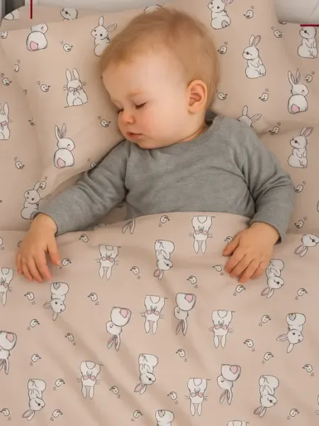 Eppel Store Постельное белье для новорожденных 120х60, зайка kids