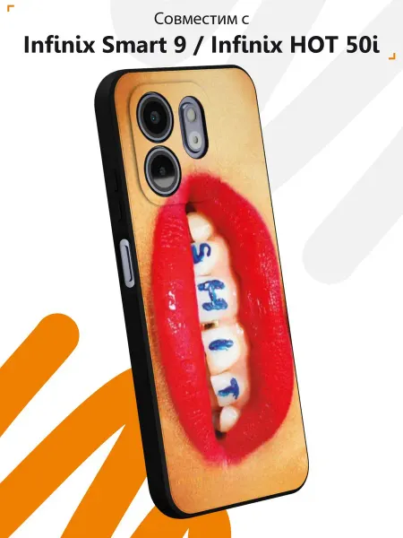 Мобилиус Чехол на Infinix Smart 9 Infinix HOT 50i с принтом Губы
