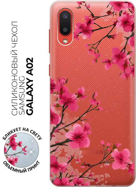 Samsung Чехол на Galaxy A02 с сакурой