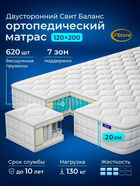 FStore Матрас 120x200 Свит Баланс пружинный ортопедический