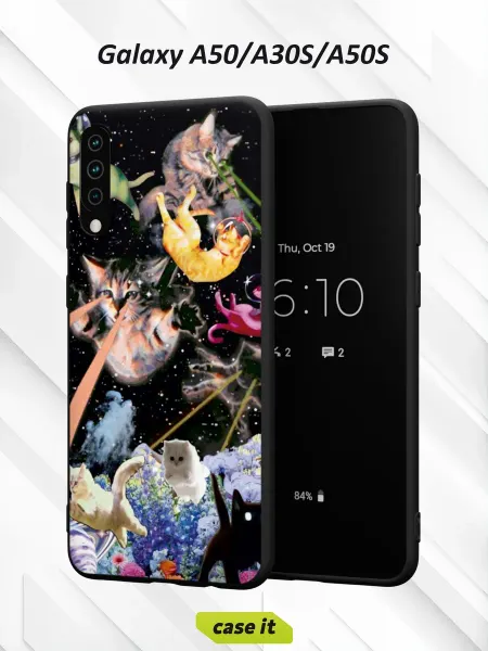 Case it Чехол на Samsung A50 A30S A50Sс принтом Космические коты