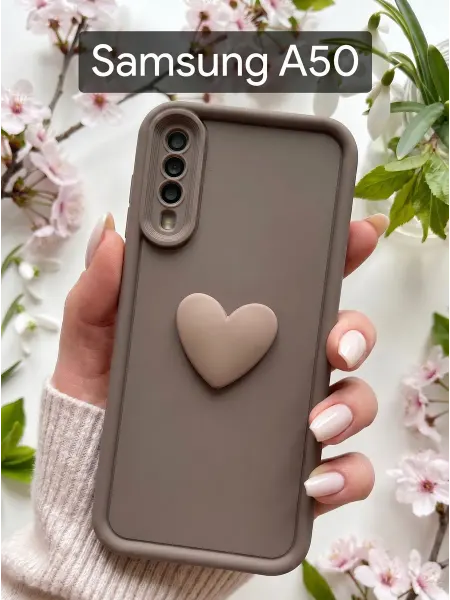 Red Cat Чехол на Samsung Galaxy A50 с объемным Сердечком