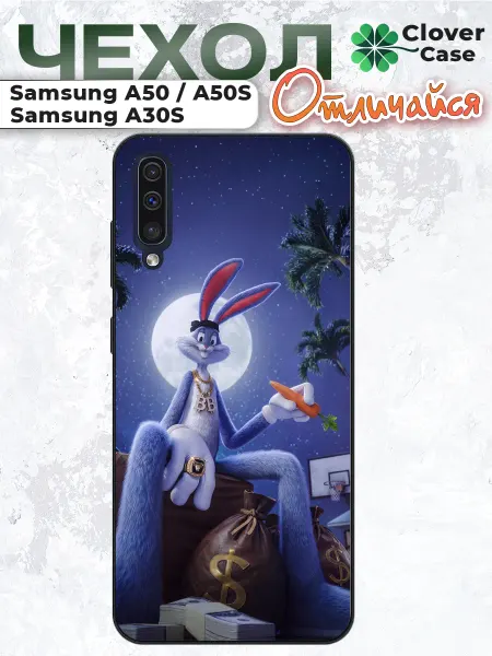 CloverCase Чехол на Samsung A50 Багз Гангстер