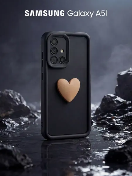 URBAZZA Чехол на Samsung Galaxy A51 с объёмным сердцем