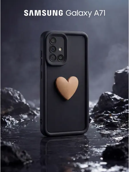 URBAZZA Чехол на Samsung Galaxy A71 с объёмным сердцем