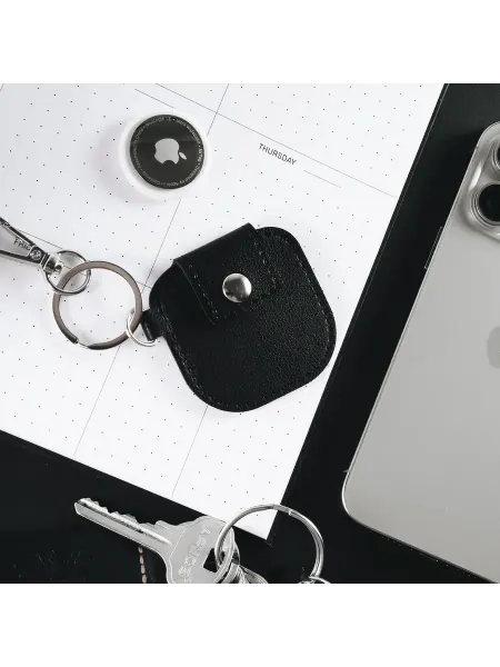 MObility Чехол для трекера метки Apple AirTag с карабином, кожа
